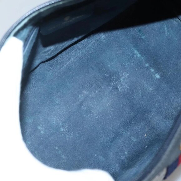 GUCCI GG Supreme Sherry Line Boston Bag PVC Navy Gold Auth ep10844 - Picture 12 of 16